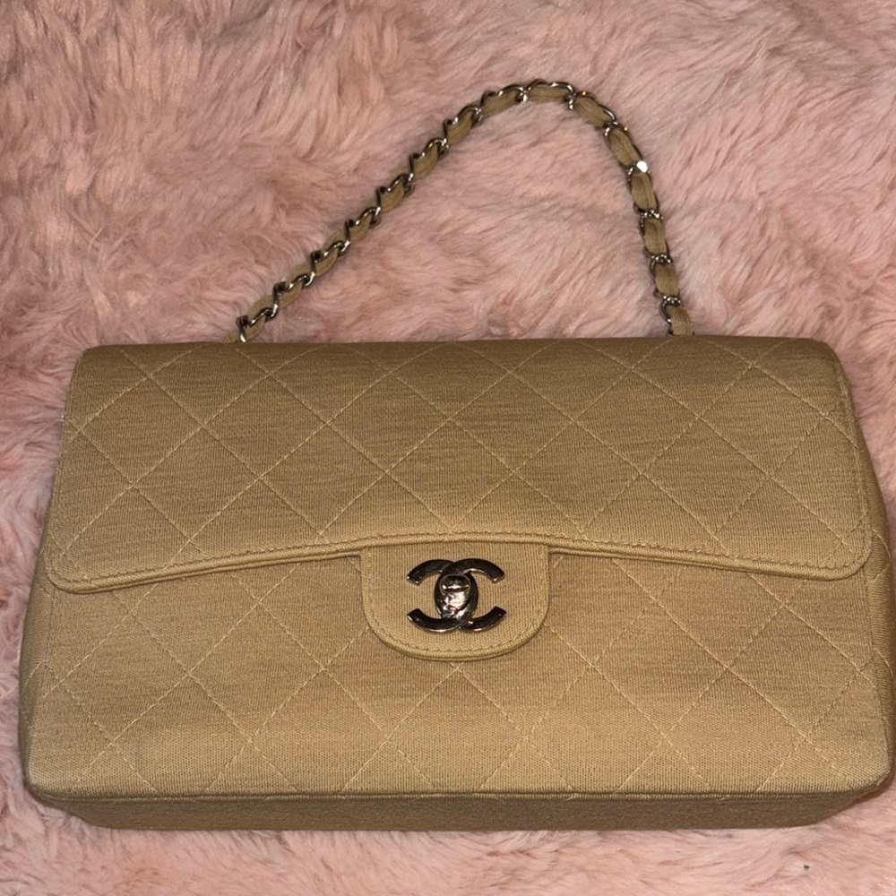 Chanel vintage single jersey flap bag